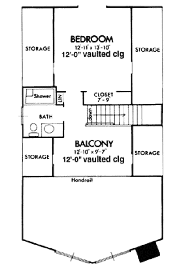 Bungalow Floor Plan - Upper Floor Plan #320-301