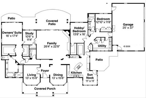 House Plan Design - Ranch Floor Plan - Main Floor Plan #124-752