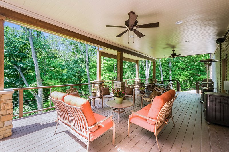 House Blueprint - Exterior - Covered Porch 1 for Ranch House Plan #70-1502 - 5 bed, 3.5 bath