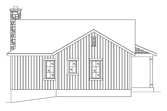 Exterior - Rear Elevation for Cottage House Plan #22-574 - 2 bed, 2 bath