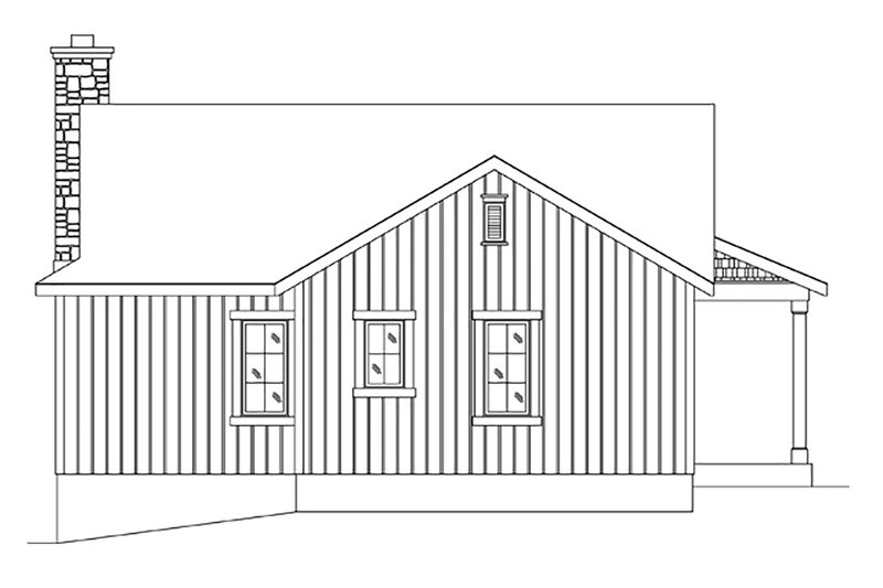 House Plan Design - Exterior - Rear Elevation for Cottage House Plan #22-574 - 2 bed, 2 bath