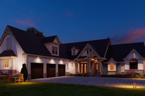 Exterior - Front Elevation 3 for Craftsman House Plan #54-436 - 5 bed, 4.5 bath