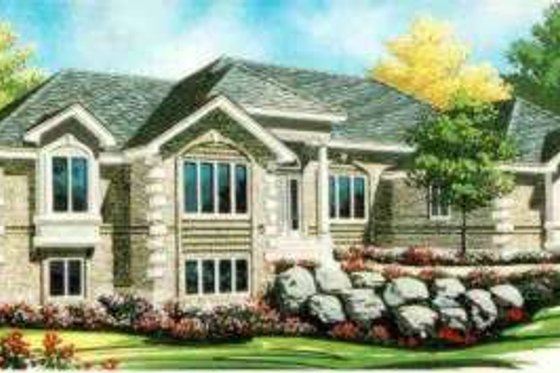 Exterior - Front Elevation for European House Plan #308-203 - 5 bed, 4 bath