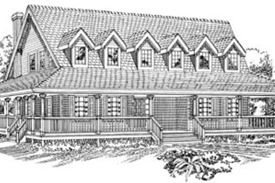 Exterior - Front Elevation for Country House Plan #47-474 - 3 bed, 2.5 bath