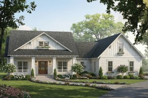 House Blueprint - Farmhouse Exterior - Front Elevation Plan #21-623