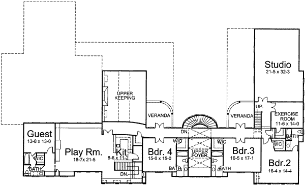 House Plan Design - European Floor Plan - Upper Floor Plan #119-188