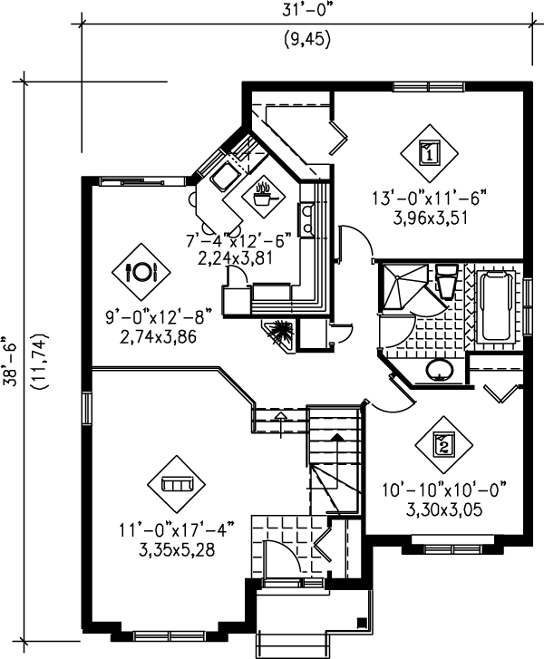 Dream House Plan - Cottage Floor Plan - Main Floor Plan #25-187