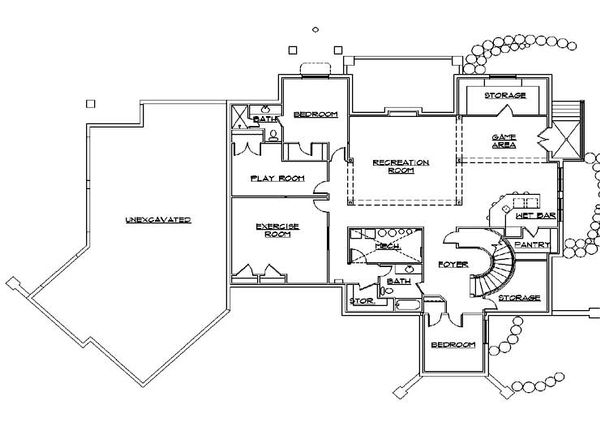 Dream House Plan - European Floor Plan - Lower Floor Plan #5-442