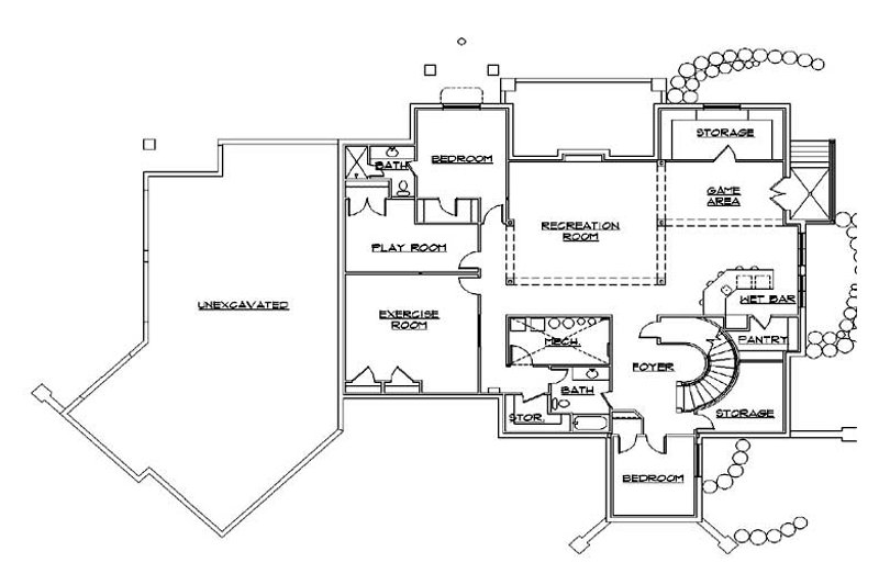 Dream House Plan - Floor Plan - Lower Floor for European House Plan #5-442 - 6 bed, 6.5 bath