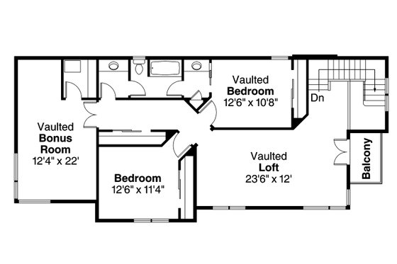 Floor Plan - Upper Floor for Modern House Plan #124-920 - 3 bed, 2.5 bath
