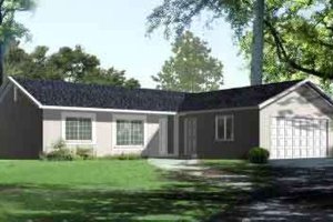 Ranch Exterior - Front Elevation Plan #1-1264