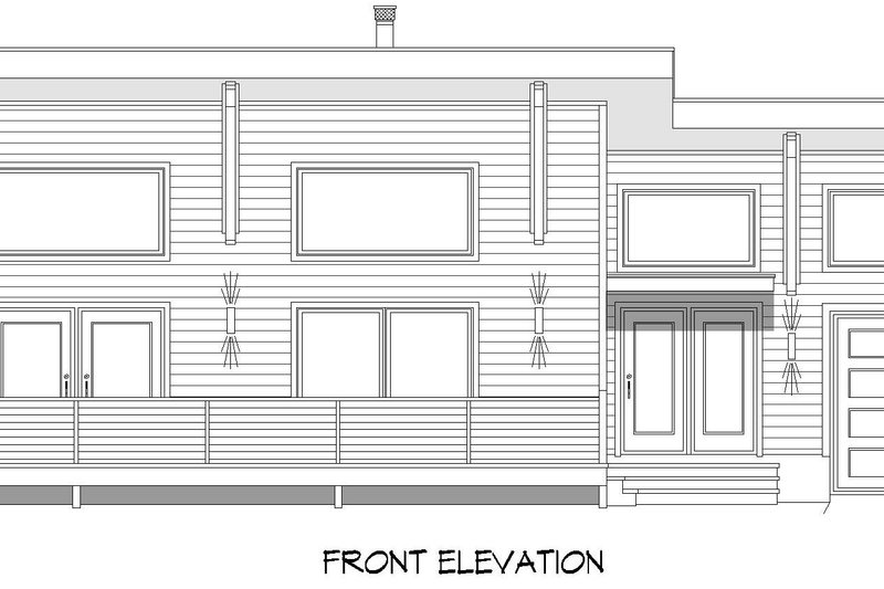 House Blueprint - Exterior - Front Elevation 3 for Contemporary House Plan #932-937 - 2 bed, 2.5 bath