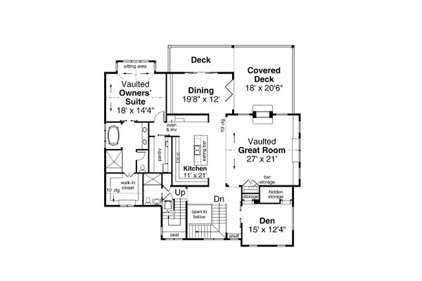 Contemporary Floor Plan - Upper Floor Plan #124-1455