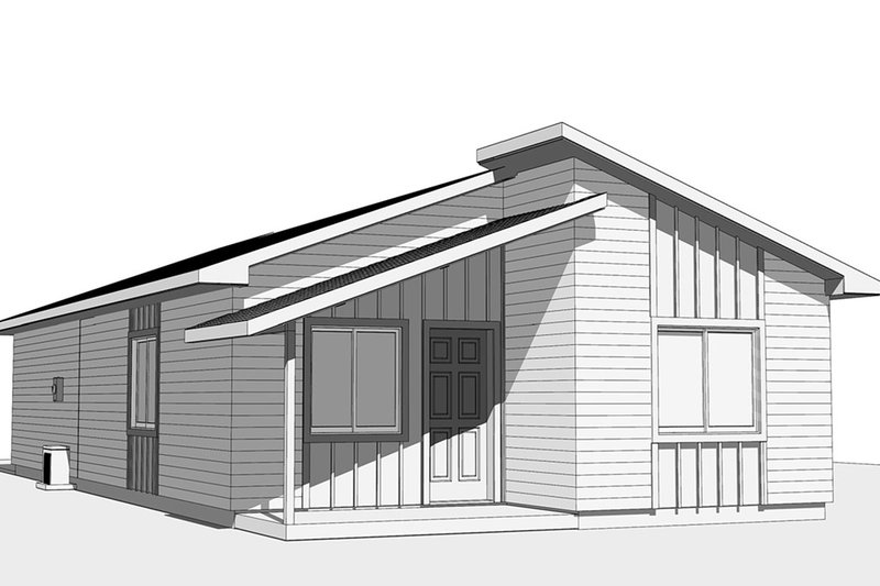 House Design - Exterior - Front Elevation 5 for Modern House Plan #1099-8 - 2 bed, 2 bath