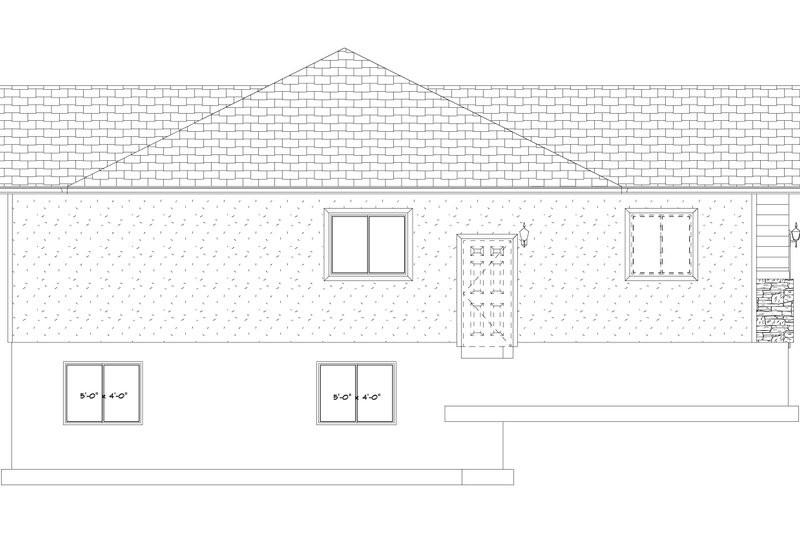 House Blueprint - Exterior - Other Elevation for Ranch House Plan #1060-438 - 2 bed, 2 bath