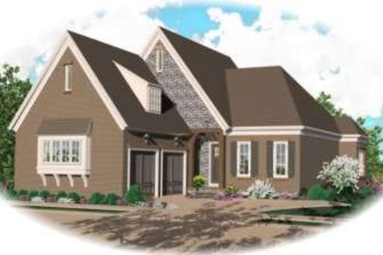 Exterior - Front Elevation for European House Plan #81-1278 - 3 bed, 2 bath