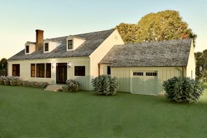 Exterior - Rear Elevation 3 for Colonial House Plan #489-9 - 4 bed, 3 bath