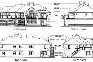 Exterior - Rear Elevation for European House Plan #47-588 - 3 bed, 2 bath