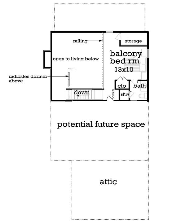 Architectural House Design - Craftsman Floor Plan - Upper Floor Plan #45-592