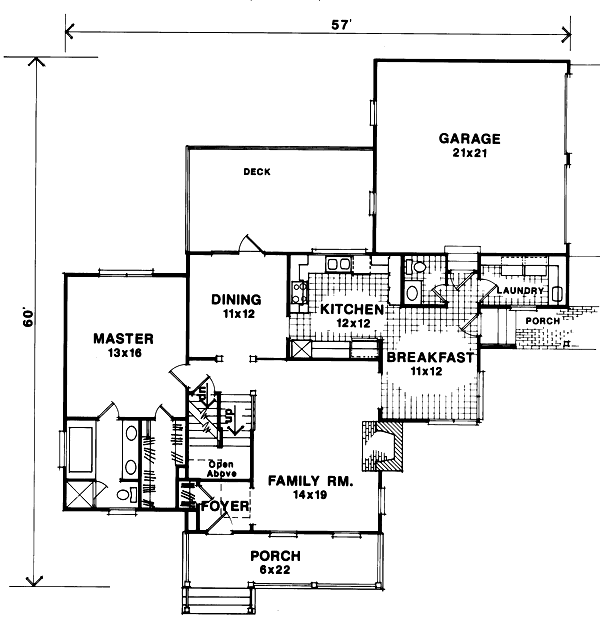 Architectural House Design - Country Floor Plan - Main Floor Plan #41-134