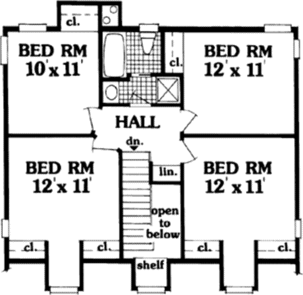 House Design - Country Floor Plan - Upper Floor Plan #3-165