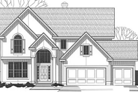 Exterior - Front Elevation for Traditional House Plan #67-857 - 4 bed, 3 bath