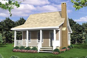 Cottage Exterior - Front Elevation Plan #21-204