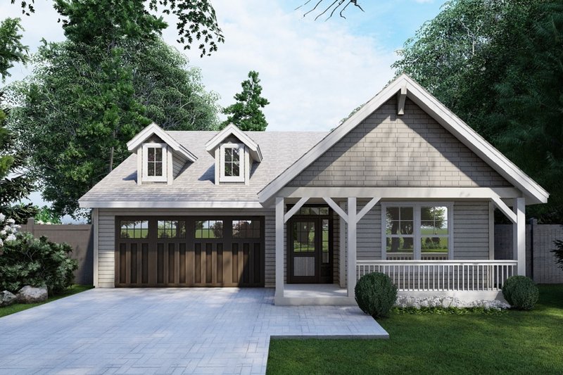 House Blueprint - Craftsman Exterior - Front Elevation Plan #53-571