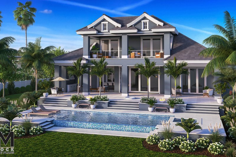 Home Plan - Exterior - Rear Elevation for Cottage House Plan #1083-18 - 5 bed, 5.5 bath