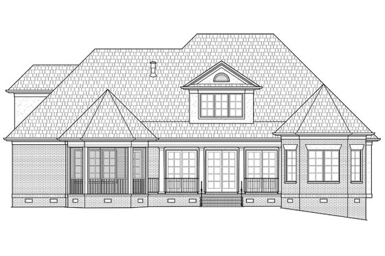 Exterior - Rear Elevation for Colonial House Plan #1054-27 - 3 bed, 2.5 bath