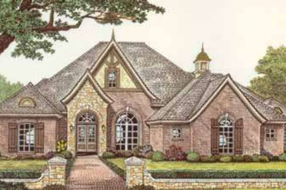 Exterior - Front Elevation for European House Plan #310-379 - 3 bed, 2.5 bath