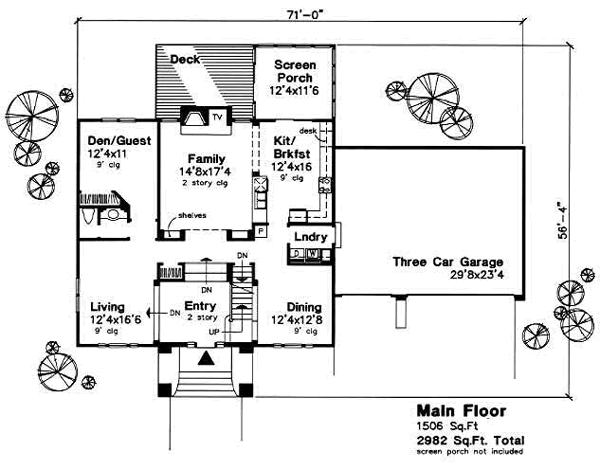 European Floor Plan - Main Floor Plan #50-138