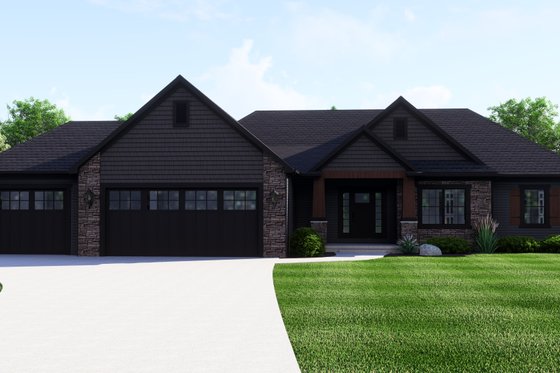 Exterior - Front Elevation 3 for Country House Plan #1064-286 - 3 bed, 2.5 bath