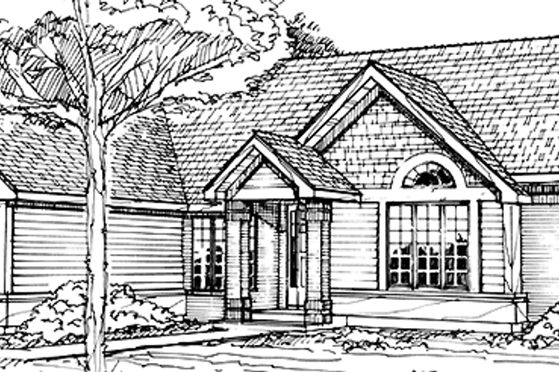 Dream House Plan - Prairie Exterior - Front Elevation Plan #320-1114