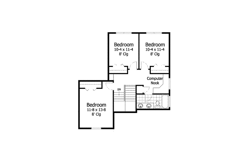 Dream House Plan - Floor Plan - Upper Floor for Traditional House Plan #51-1052 - 4 bed, 2.5 bath