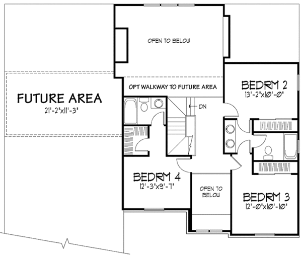 House Plan Design - European Floor Plan - Upper Floor Plan #320-1419