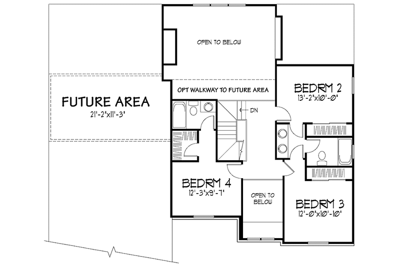 Home Plan - Floor Plan - Upper Floor for European House Plan #320-1419 - 4 bed, 3.5 bath