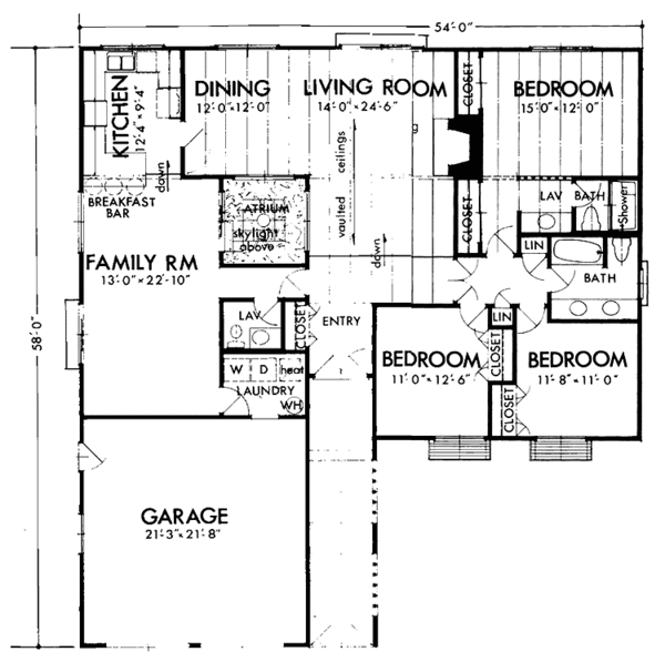 Architectural House Design - Mediterranean Floor Plan - Main Floor Plan #320-1297