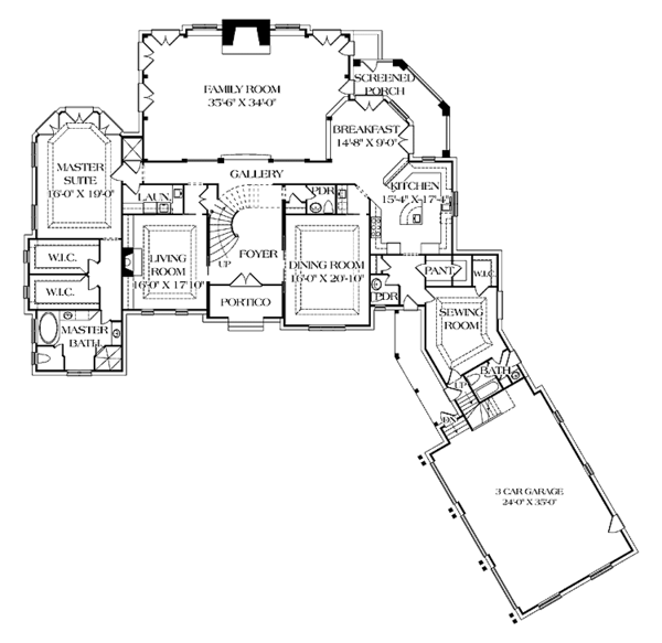 Dream House Plan - Country Floor Plan - Main Floor Plan #453-402