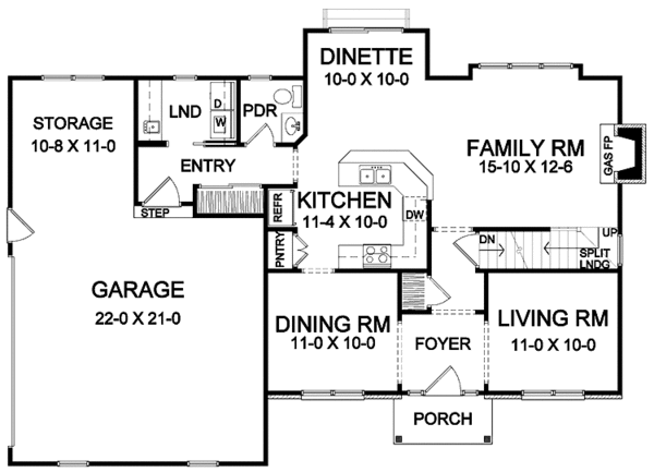 Home Plan - Traditional Floor Plan - Main Floor Plan #328-356