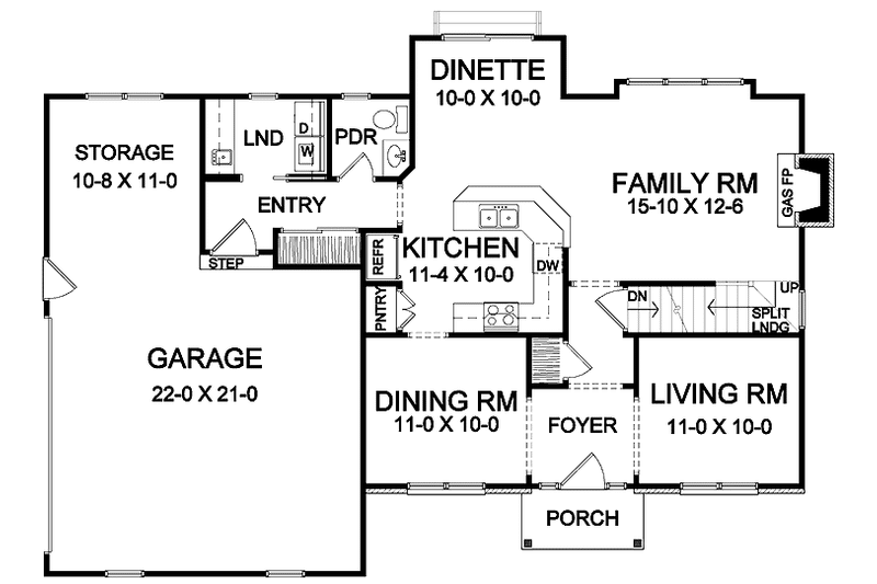 Dream House Plan - Floor Plan - Main Floor for Traditional House Plan #328-356 - 3 bed, 2.5 bath