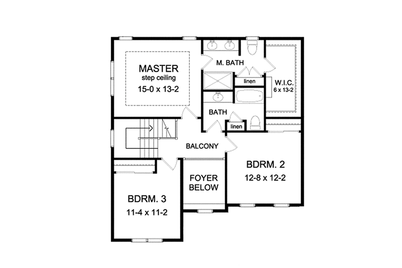 Dream House Plan - Floor Plan - Upper Floor for Traditional House Plan #1010-119 - 3 bed, 2.5 bath