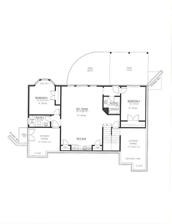 Architectural House Design - Craftsman Floor Plan - Lower Floor Plan #437-128
