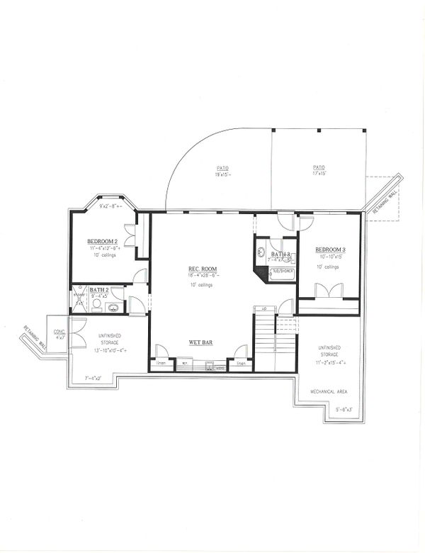 Craftsman Floor Plan - Lower Floor Plan #437-128