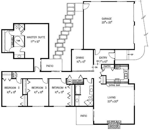 Architectural House Design - Contemporary Floor Plan - Main Floor Plan #60-734