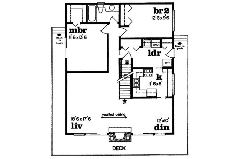 Dream House Plan - Floor Plan - Main Floor for Contemporary House Plan #47-918 - 2 bed, 1 bath