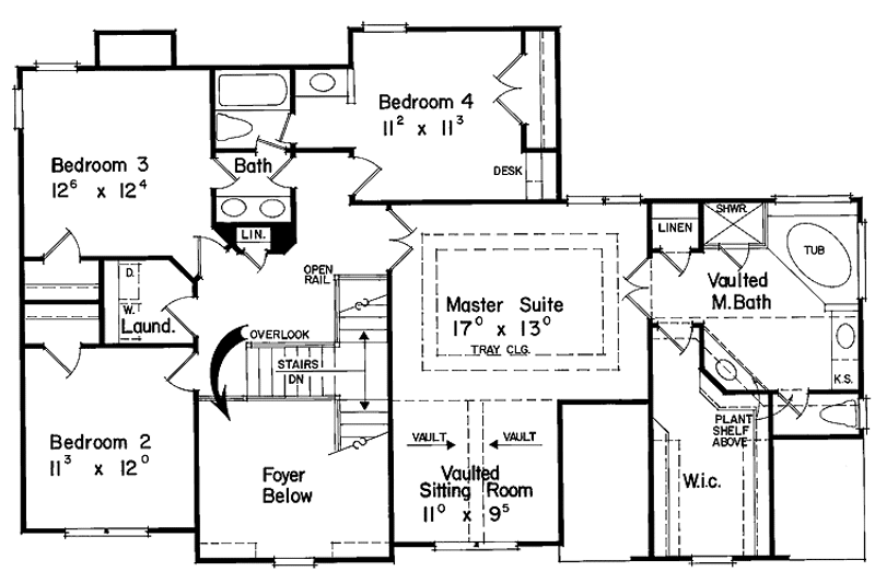 Architectural House Design - Floor Plan - Upper Floor for Colonial House Plan #927-156 - 4 bed, 2.5 bath