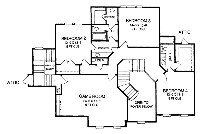 Dream House Plan - Floor Plan - Upper Floor 1 for Classical House Plan #952-247 - 4 bed, 3.5 bath