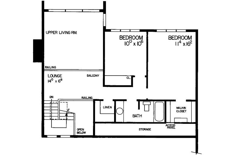 Home Plan - Floor Plan - Upper Floor for Tudor House Plan #72-800 - 3 bed, 2.5 bath