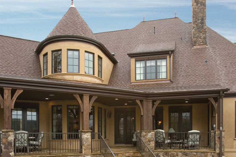 Home Plan - Exterior - Rear Elevation 1 for European House Plan #453-593 - 4 bed, 4 bath